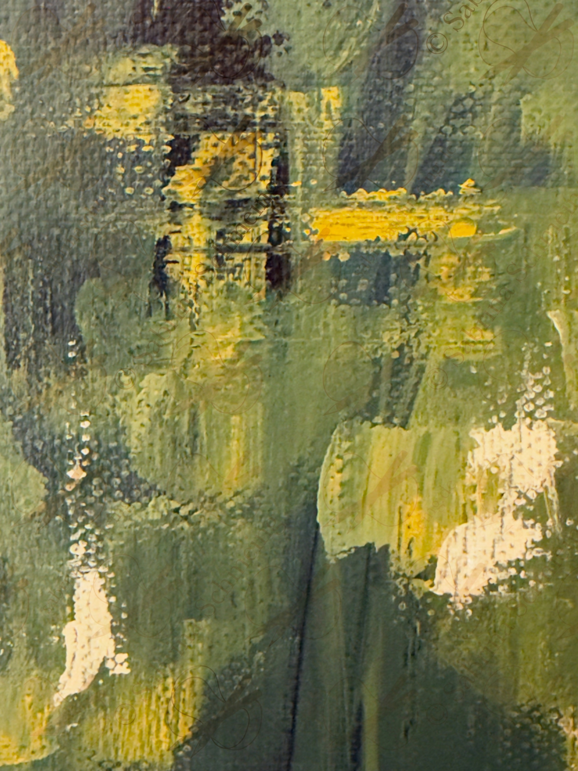Detailansicht des Werks "Die andere Welt 2". Grobe Farbstrukturen in Acryl in Nahansicht.